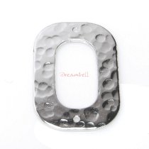 1x STERL SILVER RECTANGLE Hammered Jump ring Connector 22mm