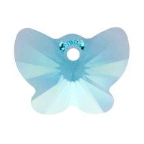 1x Swarovski Elements Crystal 6754 18mm Butterfly Pendant Aquamarine