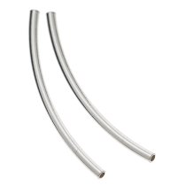 10x Sterling Silver Curve tube Bead Spacer 1.5mm x 30mm