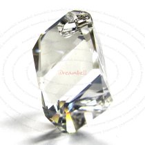 Swarovski Elements Crystal 6650 Cubist Pendant Bead Silver Shade 22mm
