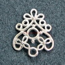2x STERLING SILVER FLOWER FILIGREE Chandelier earrings Necklace CONNECTOR