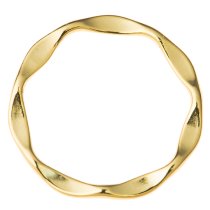 Vermeil 14K Gold on 925 Sterling Silver Round Wave hoop Jump ring Connector 16mm