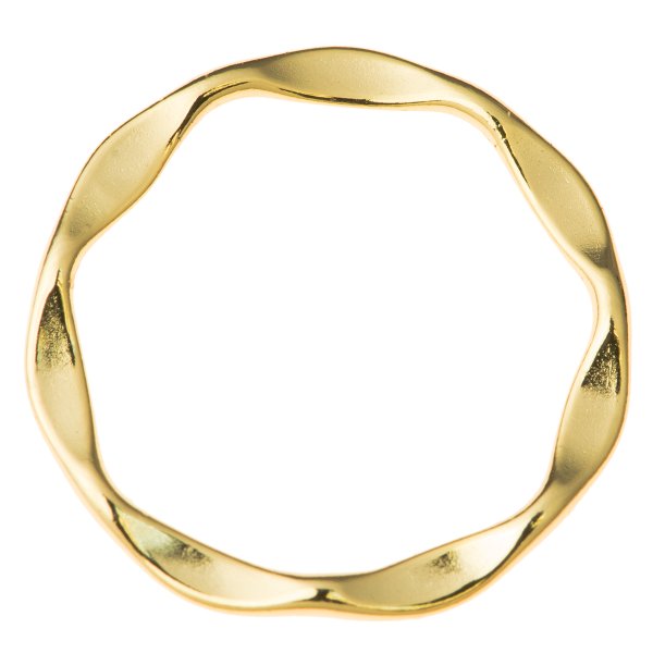 Vermeil 14K Gold on 925 Sterling Silver Round Wave hoop Jump ring Connector 16mm