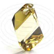 Swarovski Crystal 6650 Cubist Pendant Bead Golden Shadow 22mm