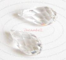 2x Swarovski Elements Crystal Teardrop Briolette 6010 Clear 11mm