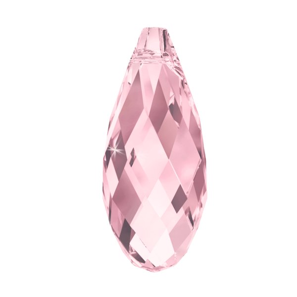 2x Swarovski Elements Crystal Teardrop Briolette 6010 Rose Pink 11mm
