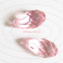 2x Swarovski Elements Crystal Teardrop Briolette 6010 Rose Pink 11mm