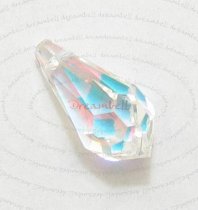 1x Swarovski Elements Crystal 6000 Teardrop Clear AB 28mm