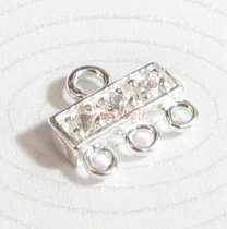 2x STERLING SILVER CLear CZ earrings Chandelier necklace 3 strand CONNECTOR 8.6mm
