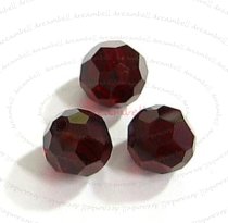 6 x Swarovski Crystal Elements Round Faceted 5000 Garnet 8mm
