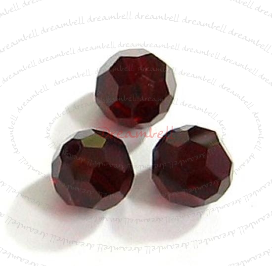 6 x Swarovski Crystal Elements Round Faceted 5000 Garnet 8mm