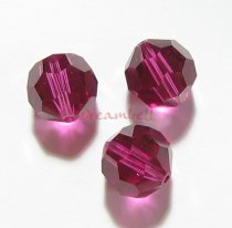 6x Swarovski Crystal Elements Round Faceted 5000 Fuchsia 8mm