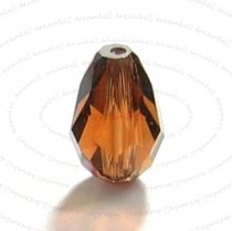 2x Swarovski Elements Crystal 5500 Tear Drop Briolette Beads Smoked Topaz 10.5mm