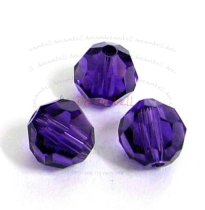 6 x Swarovski Crystal Elements Round Faceted 5000 Purple Velvet 8mm