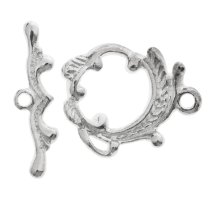 1x Sterling silver FLOWER LEAF Toggle Clasp 17.5mm