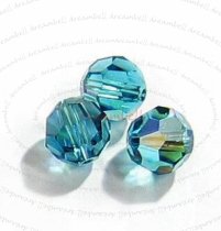 12x Swarovski Crystal Elements Round Bead 5000 Indicolite AB 6mm