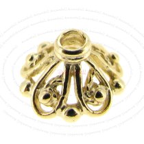 4x Vermeil Gold plated over STERLING SILVER FILIGREE BEAD Round CAPs 8.5mm