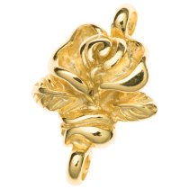 2xVermeil Gold Plated Silver Rose Bead connector 12.5mm x17mm