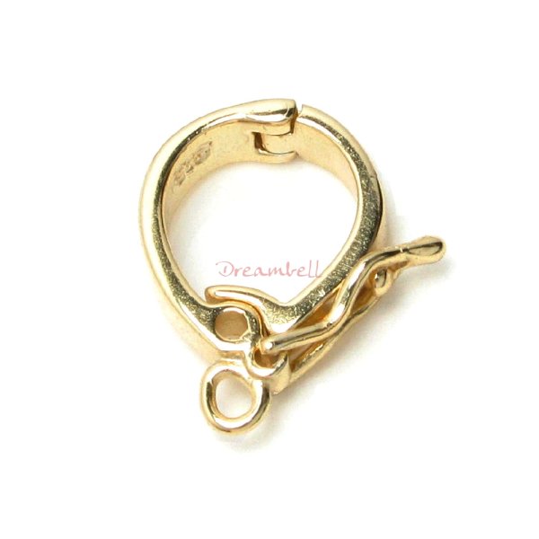 1x Vermeil Gold SILVER CHANGEABLE Bail PENDANT CLASP SLIDER with secure lock