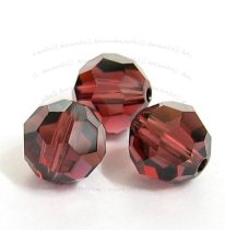 12 x Swarovski Crystal Elements Round Faceted 5000 Burgundy 6mm