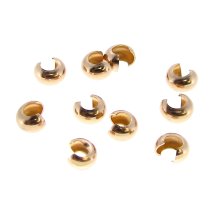 10x 14K GOLD FILLED CRIMP BEAD Knot COVERS 3MM