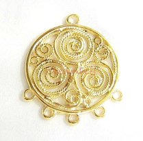 2x Vermeil 14K Gold plated over Sterling silver Filigree Chandelier Earrring Connector 22mm