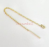 2x Vermeil Gold Sterling Silver EAR Wire Thread & Hook Earwires 3.5"