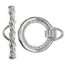 1x Sterling Silver Luxury Bead Toggle Clasp 13mm