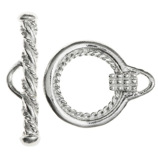 1x Sterling Silver Luxury Bead Toggle Clasp 13mm