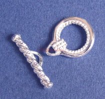 1x Sterling Silver Luxury Bead Toggle Clasp 13mm