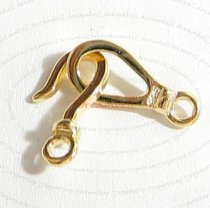 Vermeil 14K Gold plated over 925 Sterling Silver FISH HOOK EYE clasp TOGGLE 14.2mm