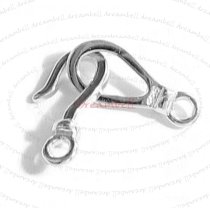 1x Sterling Silver FISH HOOK EYE clasp TOGGLE 14.2mm