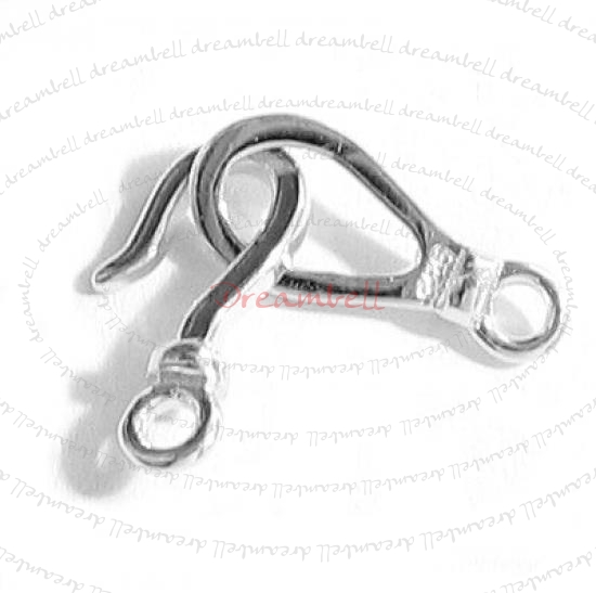 1x Sterling Silver FISH HOOK EYE clasp TOGGLE 14.2mm