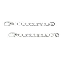 2x STERLING SILVER Bead Chain Extender w/ 9mm teardrop disc 2″