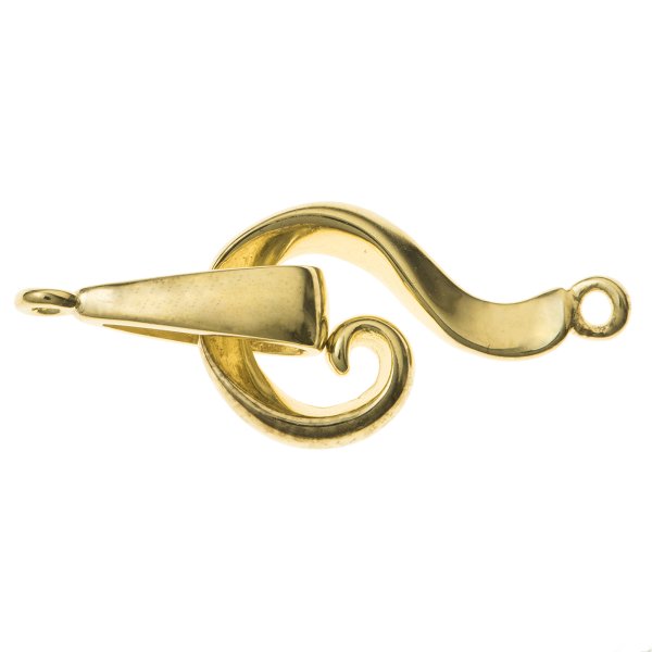 1x 14K real GOLD SILVER Hook EYE S CLASP BEAD 30mm