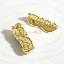 2x Vermeil 14K Gold plated over Sterling silver 2 Strand bead spacer 12mm