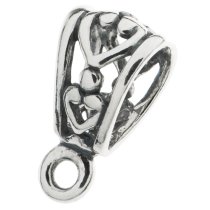 1x STERLING SILVER HEART Bail CLASP Pendant Connector
