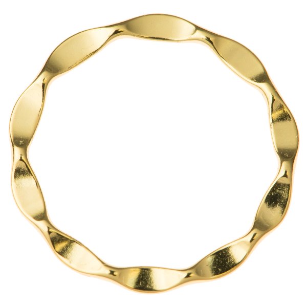 Vermeil 14K Gold plated over 925 Sterling Silver Round Wave hoop Jump ring Connector 19mm