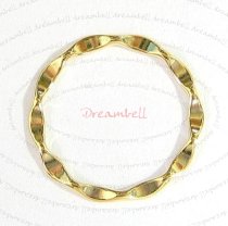Vermeil 14K Gold plated over 925 Sterling Silver Round Wave hoop Jump ring Connector 19mm