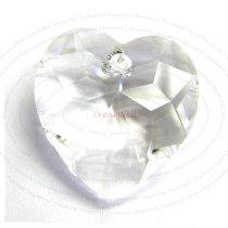 1x SWAROVSKI 6215 CLEAR HEART CRYSTAL PENDANT 18mm