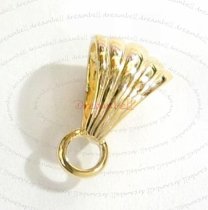 Vermeil Gold SILVER SHELL Bail CLASP Pearl Pendant Connector