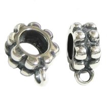 1x Sterling silver Pendant Charm Connector Cord Ring Bail for European Charm