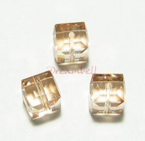 2x Swarovski Elements Crystal 5601 Golden Shadow Cube Bead 8mm
