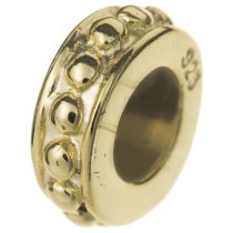 Gold 925 Sterling Silver DOTS Round Bead for European Charm Bracelets