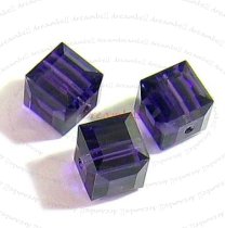 4x Swarovski Elements Crystal Cube 5601 Purple Velvet 6mm