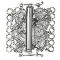 1x Sterling SILVER 7-STRAND DRAGON Phoenix PEARL BOX CLASP