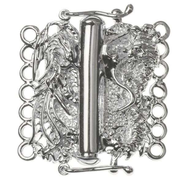 1x Sterling SILVER 7-STRAND DRAGON Phoenix PEARL BOX CLASP