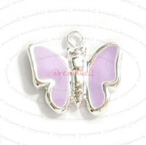 1x Bright Sterling silver LITTLE BUTTERFLY Enamel dangle Charm 10mm