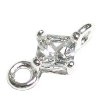 2x Sterling silver CZ Crystal LINK CONNECTOR BEAD 10mm