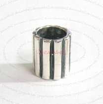 Sterling Silver Simplicity Stripe Bead Tube for European Charm Bracelets